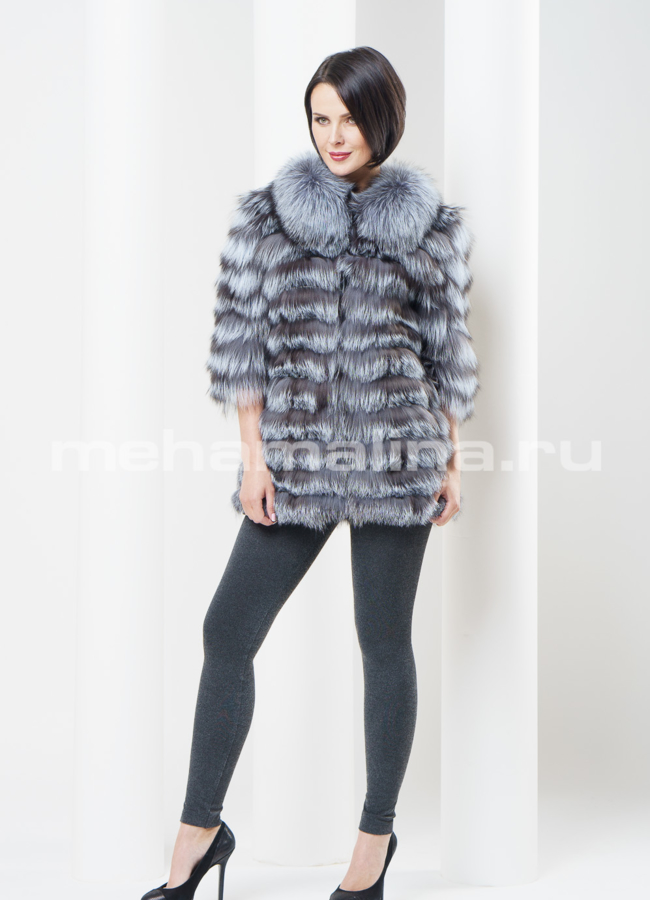 Жакет меховой чернобурка модель № M-54 в кредит