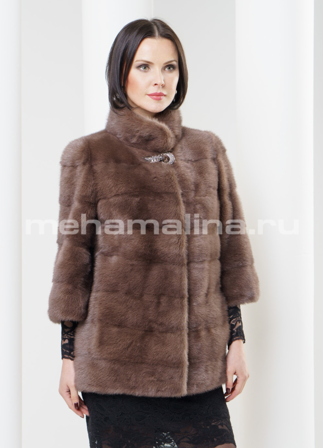 Шуба из норки укороченная, поперечка модель № S-322 в кредит