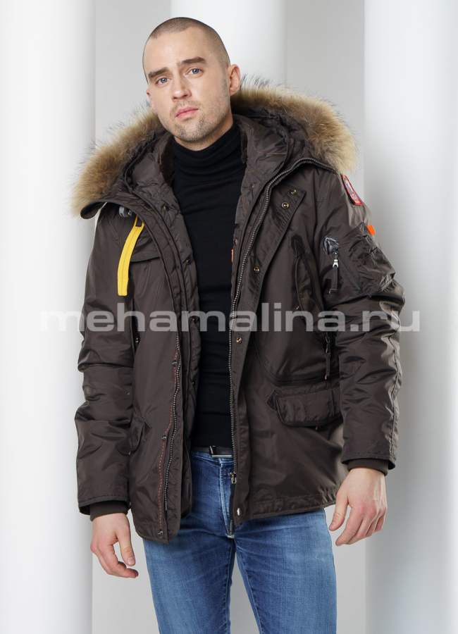 Пуховик мужской с капюшоном модель № KM-34 универмаг малина