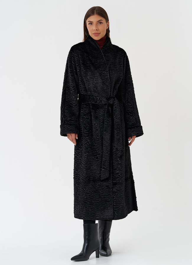 фото Пальто из эко меха под каракуля модель № 28672