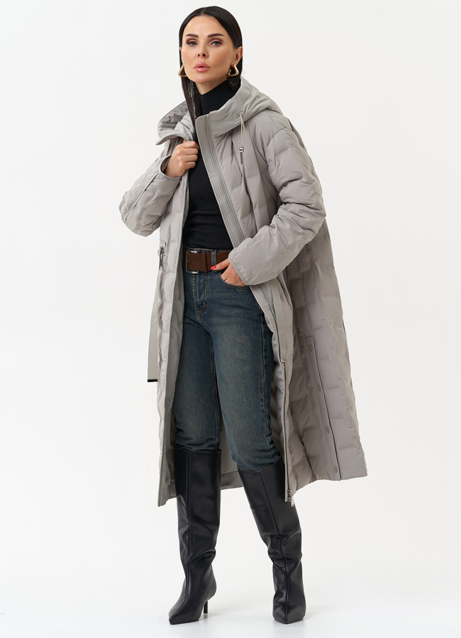 Женское утепленное пальто с капюшоном модель № 29943 универмаг малина