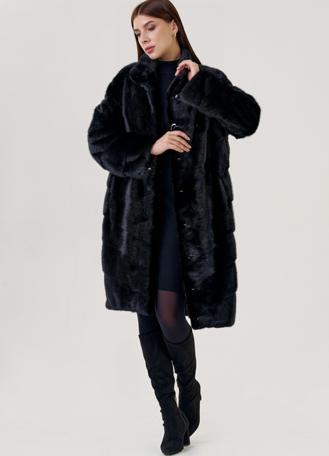 Шуба баллон со стойкой модель № 23117 универмаг малина