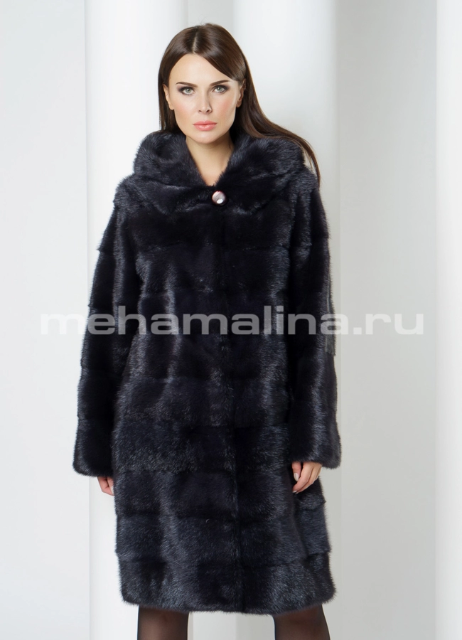 Шуба из норки модель № S-632 меха малина