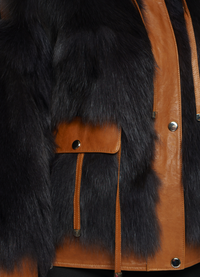 Куртка женская с отделкой из песца модель № 20221 универмаг малина