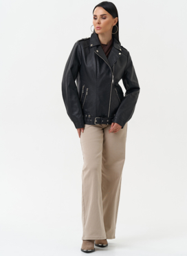 Куртка косуха из эко кожи черного цвета