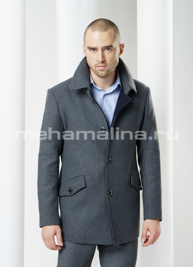 Пальто мужское, цвет серый модель № PK-4 меха малина Пальто мужское, цвет серый модель № PK-4 меха малина