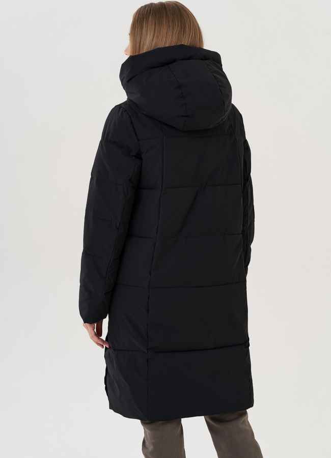 Женский пуховик с капюшоном  модель № 25719 универмаг малина