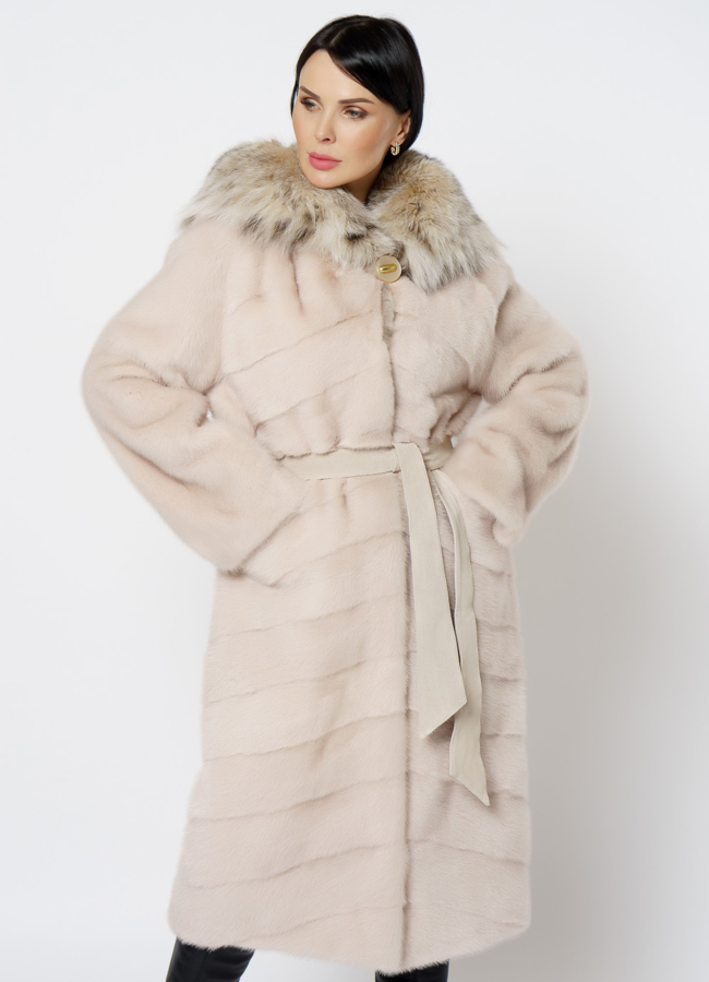 Норковая шуба с рысью модель № 1203 универмаг малина