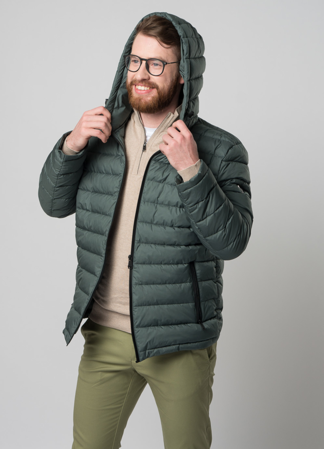 Мужская утепленная куртка с капюшоном модель № M9033 универмаг малина