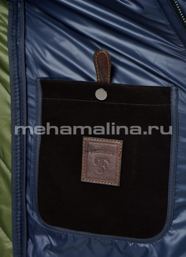 Синяя строченная куртка, Весна-Осень 2015 модель № KP-106 в рассрочку