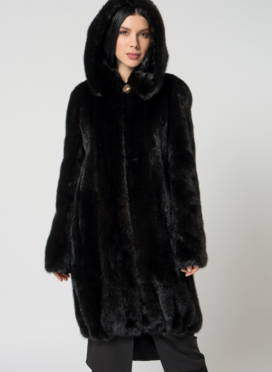 Норковая шуба с капюшоном Норковая шуба с капюшоном