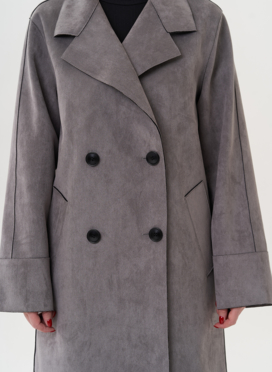 Пальто из эко замши