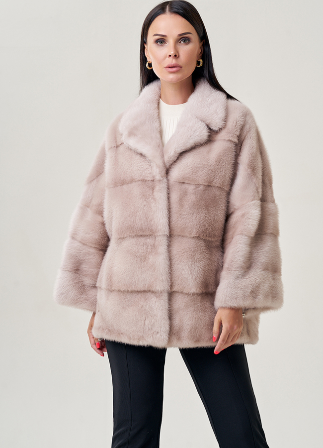 Куртка из норки с английским воротником модель № 23107 универмаг малина