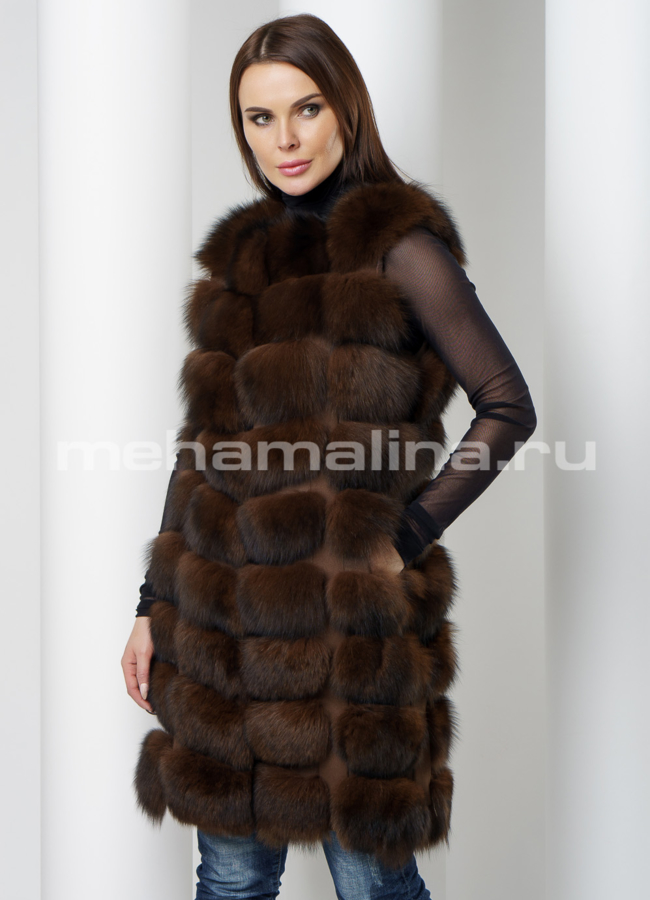 Удлиненный жилет модель № M-142 универмаг малина