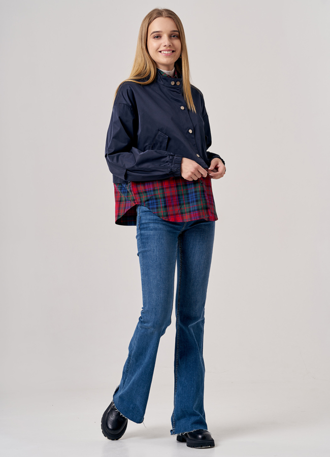 Ветровка женская синего цвета модель № 20705 в кредит