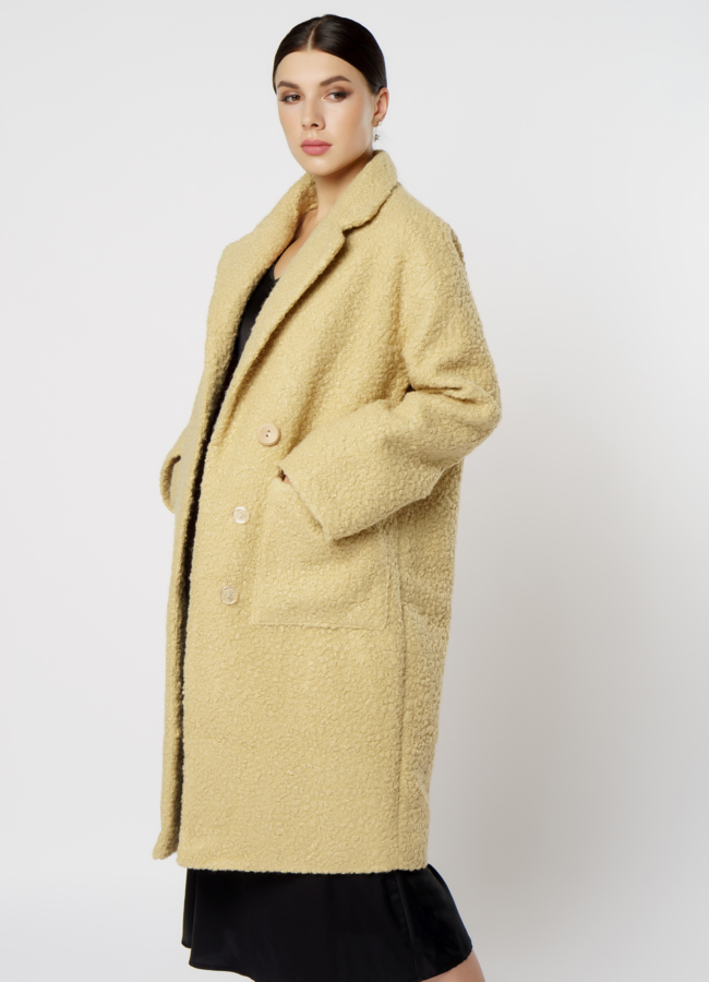 Полупальто из эко меха с английским воротником модель № 20607 универмаг малина