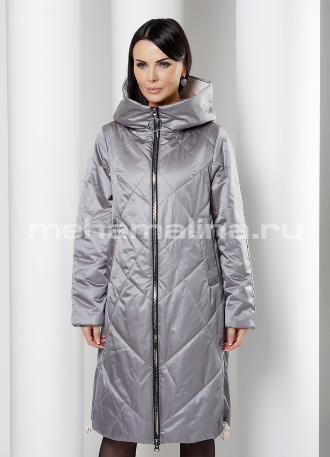 Пальто на молнии с капюшоном модель № 2192 универмаг малина