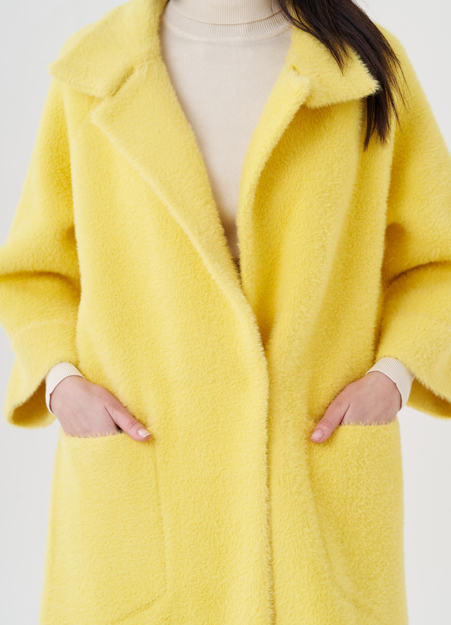 Кардиган свободного кроя желтого цвета модель № 76522 в рассрочку