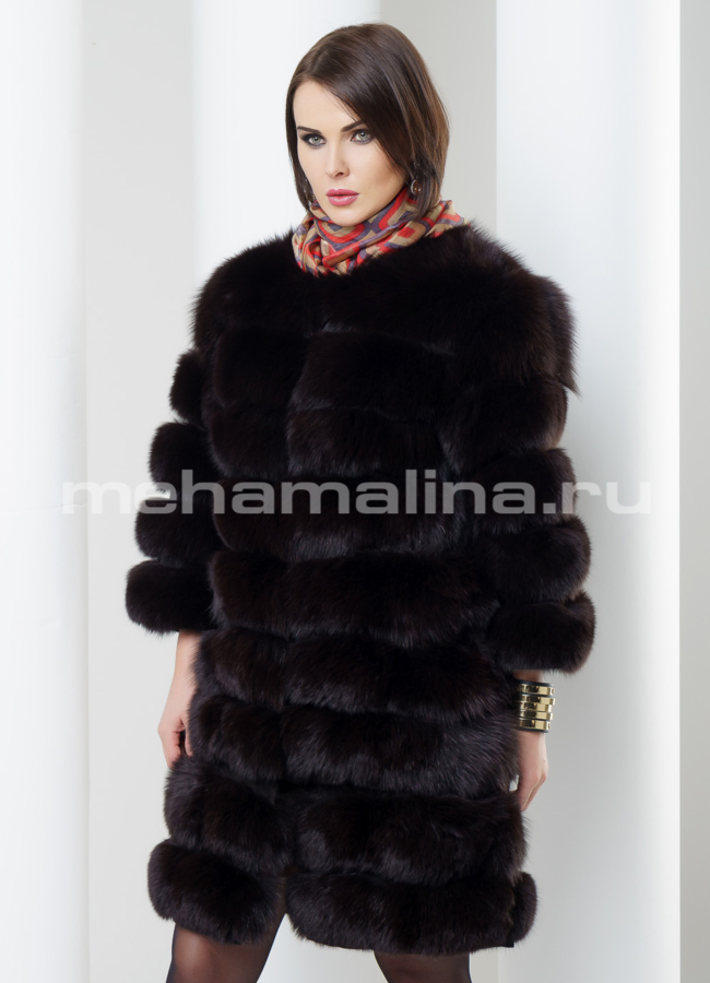 Жакет из песца модель № S-471 меха малина