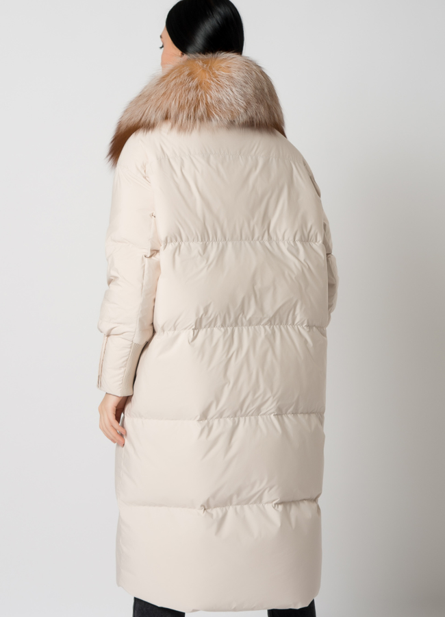Длинный пуховик с мехом модель № 2310-1 в кредит