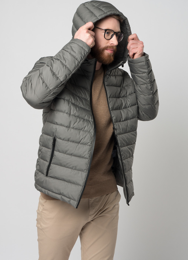 Мужская утепленная куртка с капюшоном модель № M9033 универмаг малина