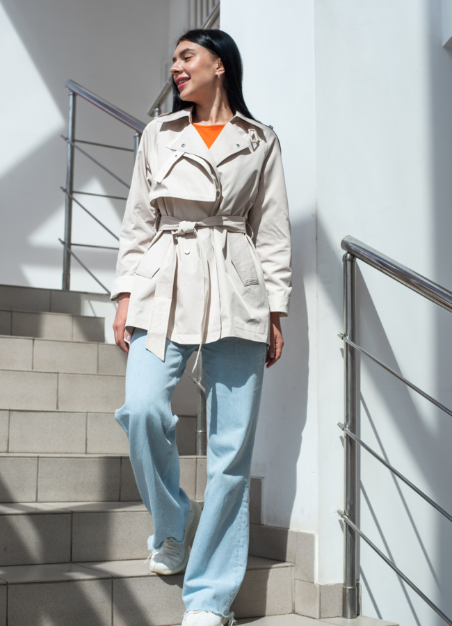 фото Тренч женский с поясом  модель № 22890