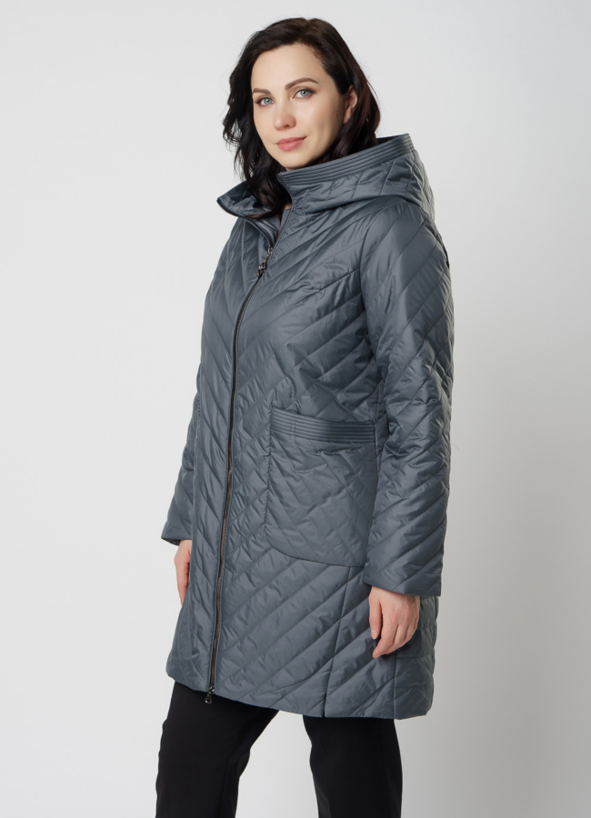 Полупальто женское зеленого цвета модель № 20669 универмаг малина