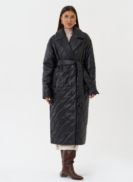 Стеганый пуховик с английским воротником