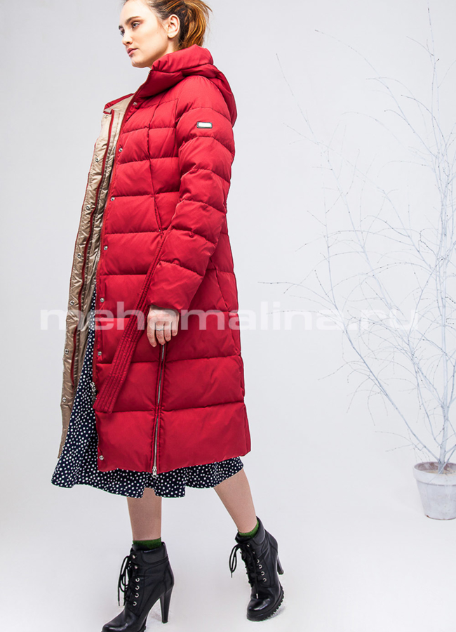 Удлиненный пуховик Clasna модель № П-187 в рассрочку