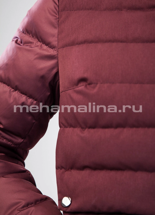 Зимний пуховик в цвете марсала модель № П-191 в кредит