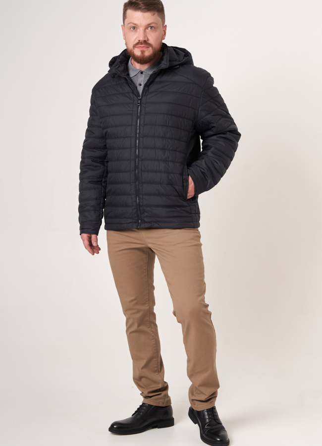 фото Куртка из текстиля на молнии с капюшоном модель № 221