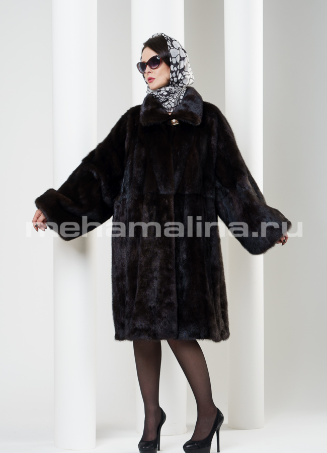Шуба норковая свободного кроя модель № S-197 в кредит