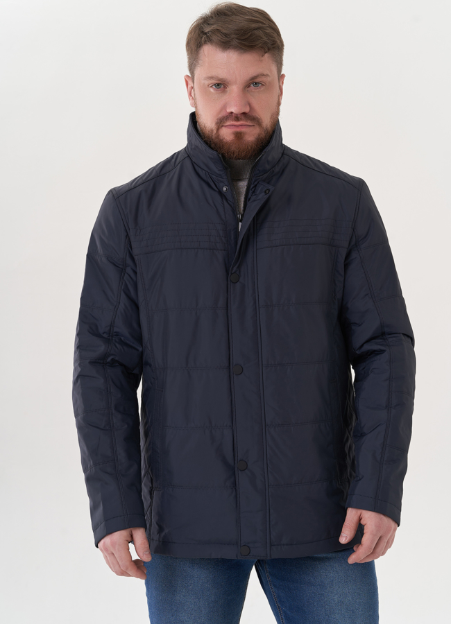 фото Мужская куртка синего цвета модель № 25626