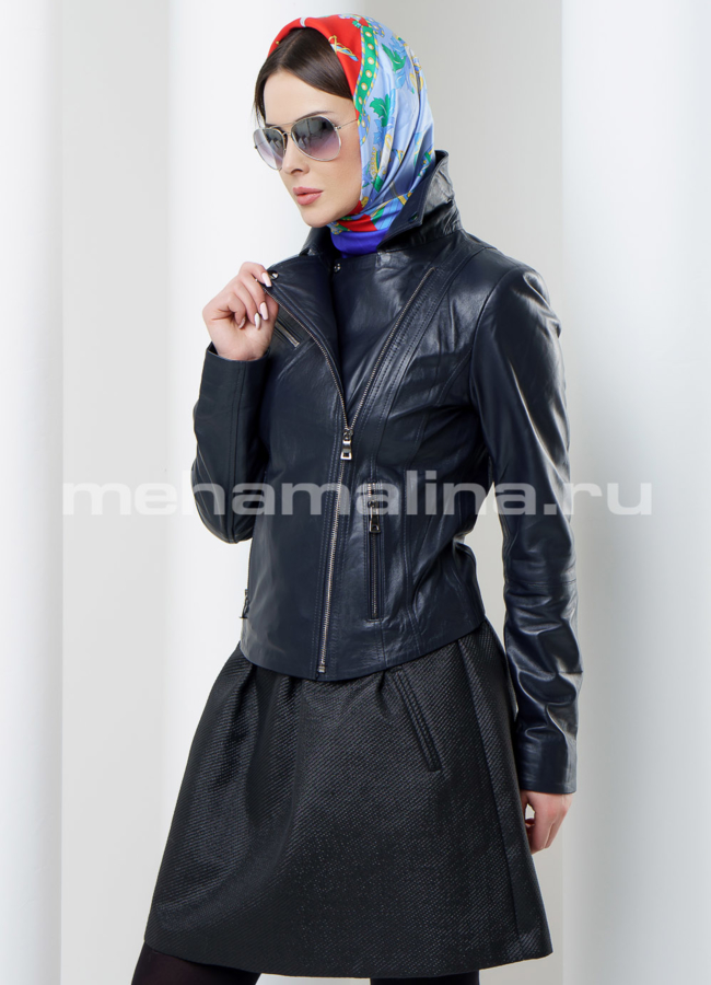 Кожаная куртка модель № K-353 универмаг малина