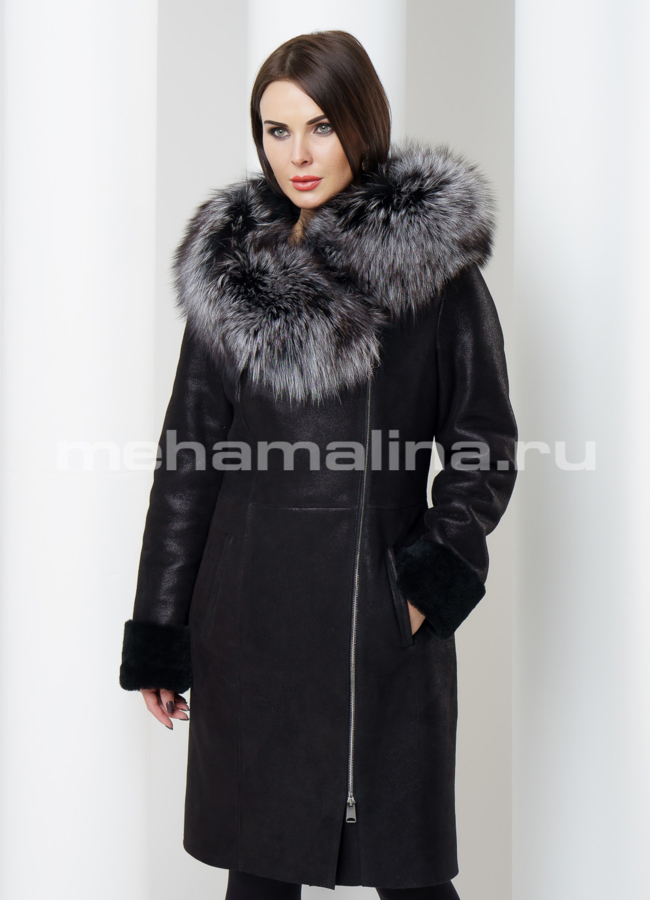 Дубленка OKSA модель № 2217 меха малина