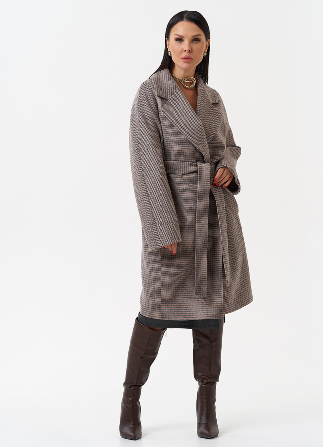 Женское пальто с английским воротником модель № 28891 в кредит