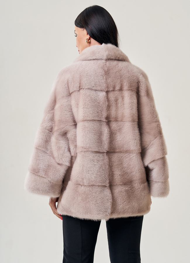 Куртка из норки с английским воротником модель № 23107 в рассрочку