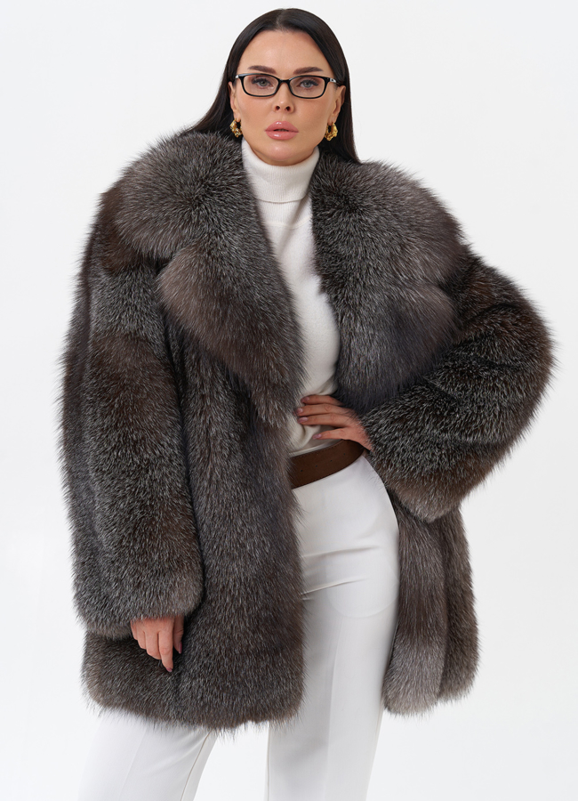 Шуба из финской лисы модель № 29479 в кредит