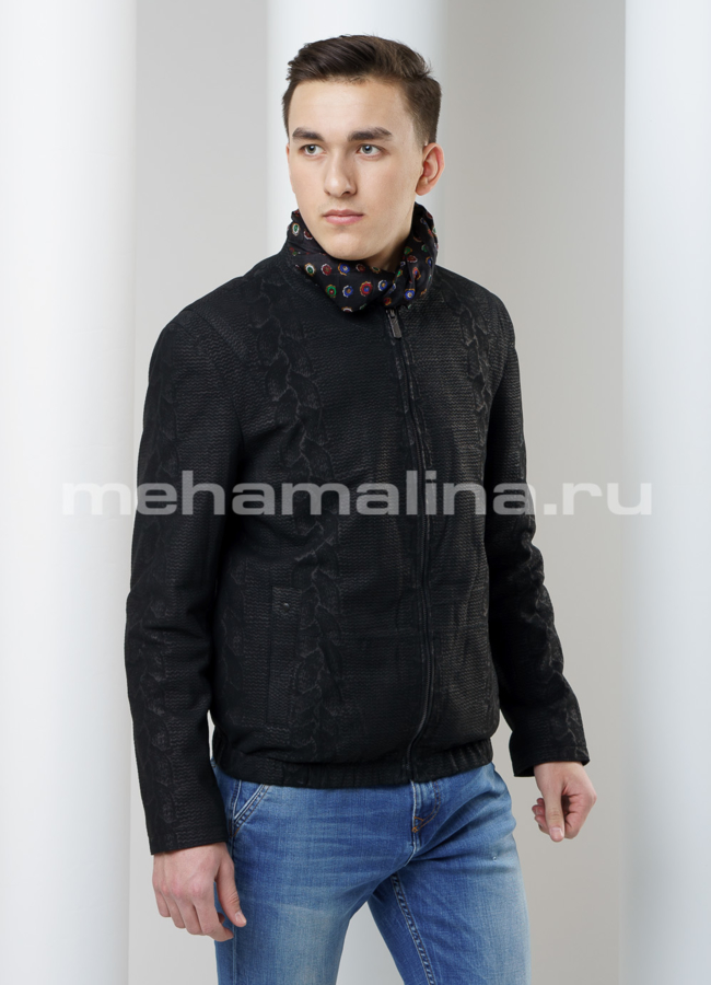 Куртка замша модель № KP-171 меха малина