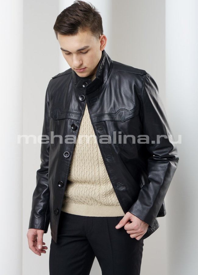 Кожаная куртка модель № KP-166 универмаг малина