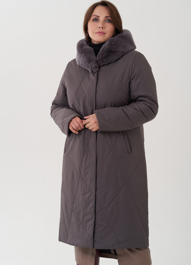 фото Женское пальто с капюшоном  модель № 79177
