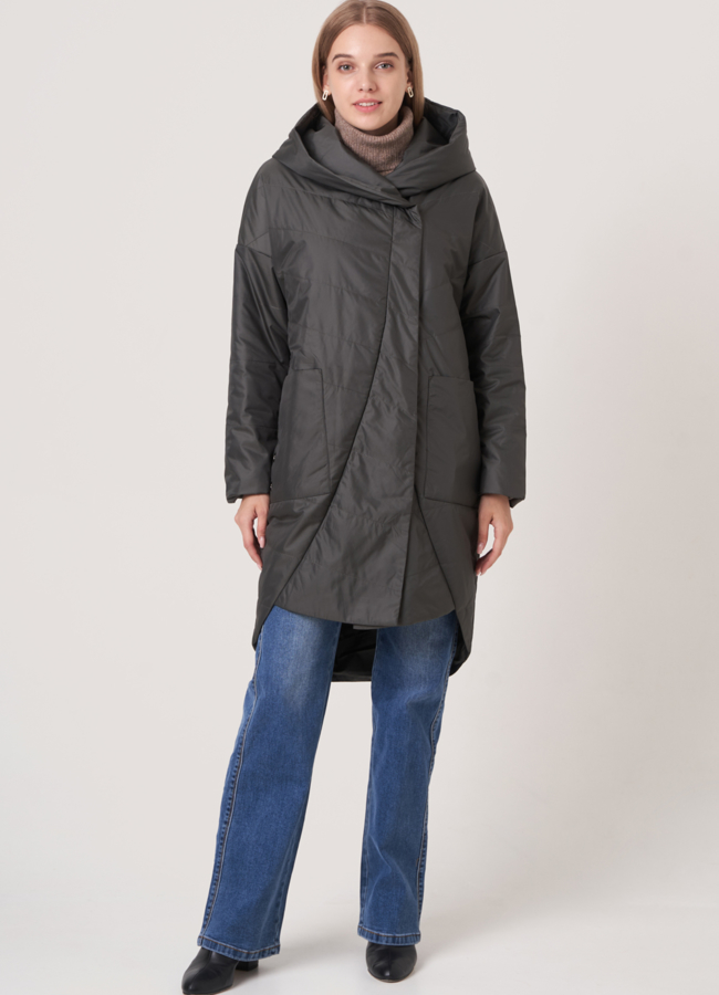 Плащ на молнии с капюшоном модель № 905 в кредит