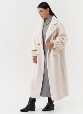 Двубортное пальто из шерсти