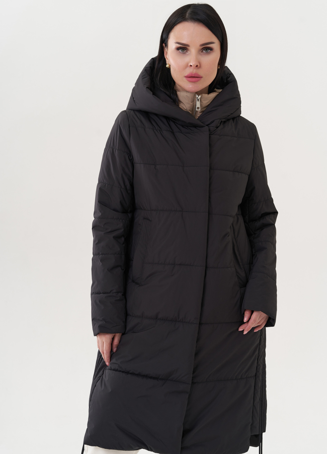 Удлиненная куртка с манишкой модель № 26743 в кредит