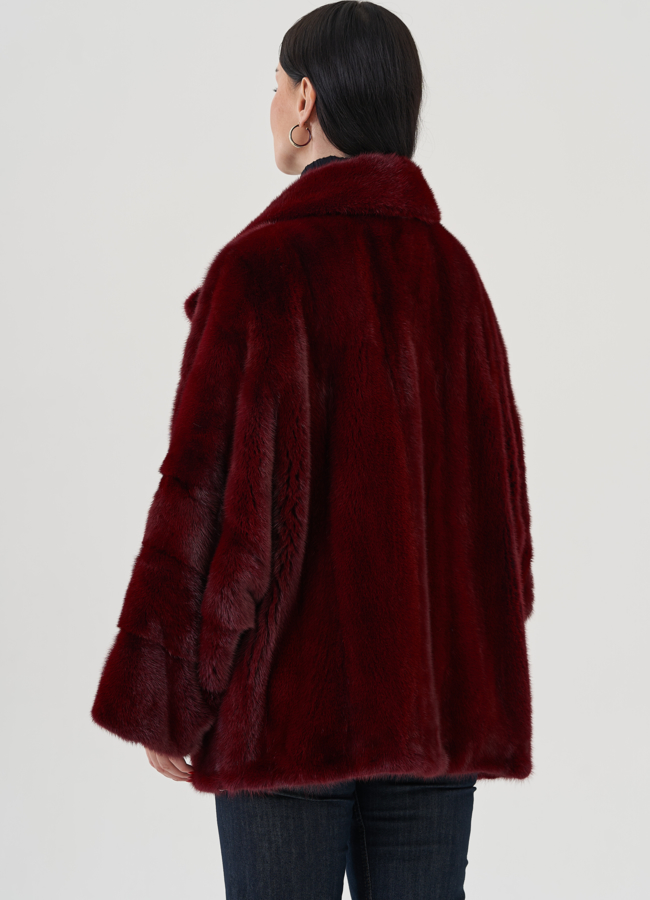 Куртка из норки с английским воротником модель № 24718 в кредит