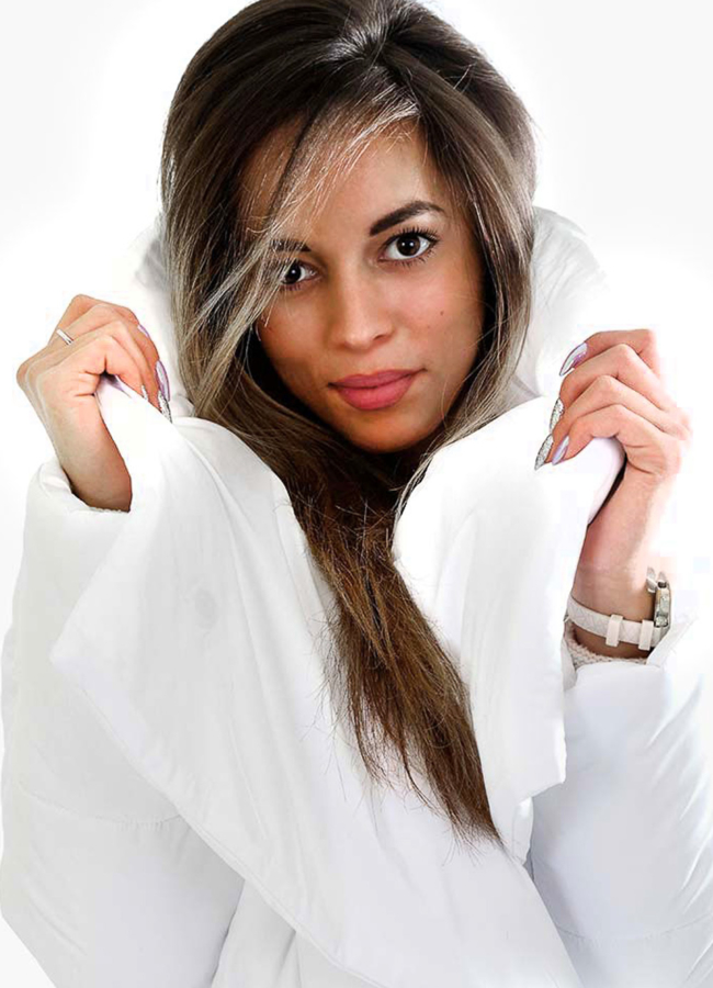 Пуховик-одеяло модель № П-220 универмаг малина