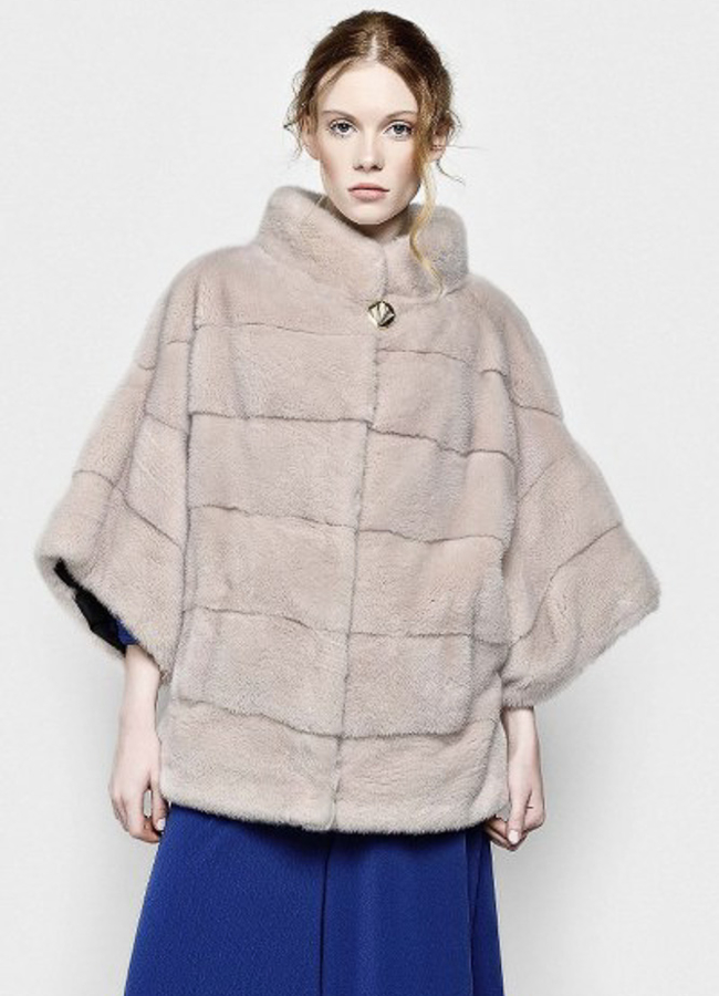 Шуба из норки NAFA модель № S-567 меха малина