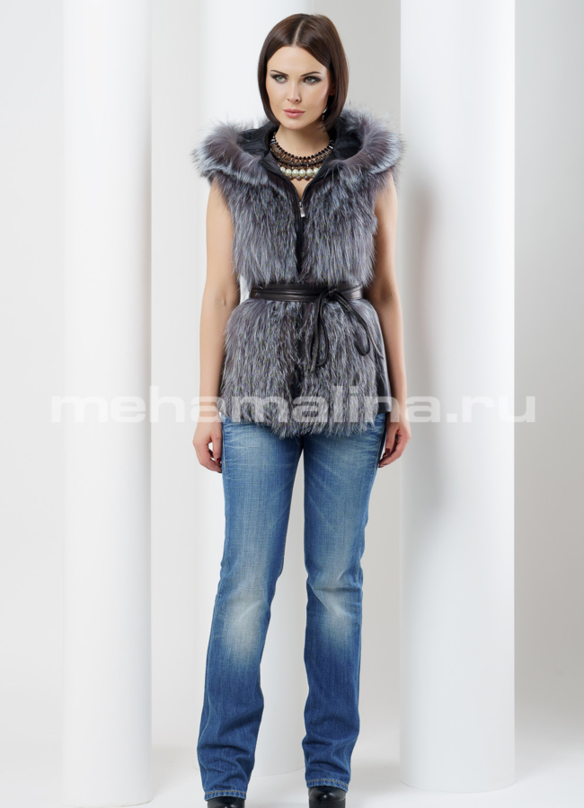 Жилет из чернобурки модель № M-116 в рассрочку