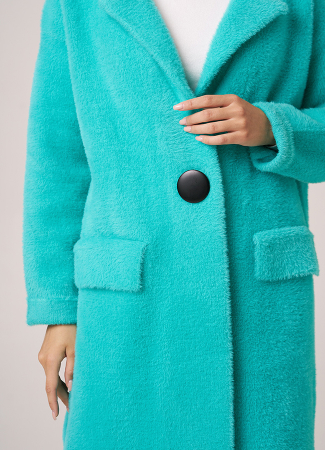 Длинный кардиган в бирюзовом цвете модель № 968 в рассрочку