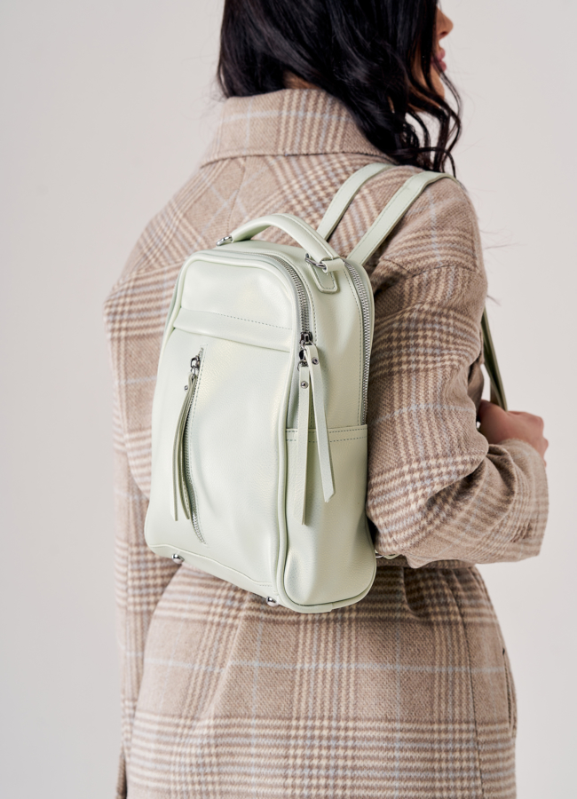 Рюкзак женский из эко кожи зеленого цвета модель № ZR 5816-3 в рассрочку